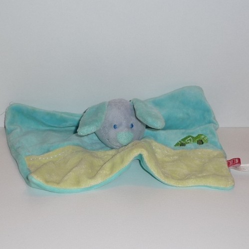 Doudou lapin tex bleu vert - tex,