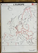 🌏 Ancienne carte scolaire MDI, 1991 - France, Europe cartes vierges