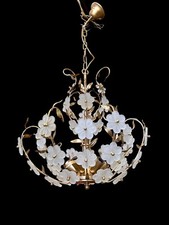 Lustre vintage en laiton doré