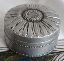 Boîte Poudre Riz en Métal Alu Décor Fleur Art Déco n°1 Collection Parfum Mode