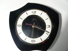 MAGNIFIQUE PENDULE MURALE FORMICA NOIRE JUNGHANS  FONCTIONNE