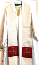 Étole double face blanc-vert