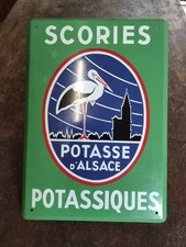 plaque publicitaire peinte , potasse d'alsace , scories potassiques