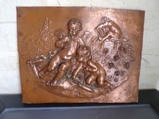 Bas relief bronze angelots