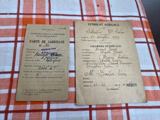 Ancien Carnet De Jardinage 1942 Et Chambre Syndicale 1929 cultivateur paysan