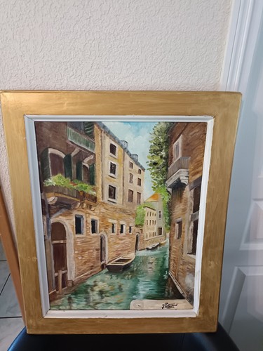 Tableau huile sur toile canaux - sur,