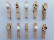 Décoration champêtre : lot de 10 pinces en bois décoratives