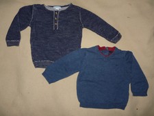 Lot de 2 pulls légers bleu bébé garçon 6 mois Vertbaudet Kiabi - TBE