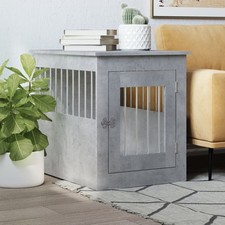 Meuble de Cage pour Chiens Niche Salon Gris Béton Bois d'Ingénierie vidaXL