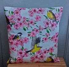 Housses de coussins décorées de mésanges et d'oiseaux,  40x40 Fait Main