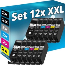 12 Cartouches pour Canon Pixma