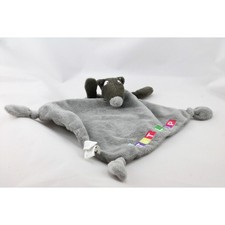 Doudou plat petit loup marron