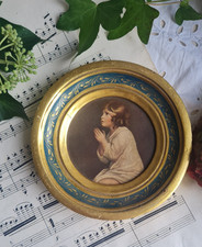 ANVCIUEN PETIT CADRE ROND BOIS LITHO LE PETIT SAMUEL