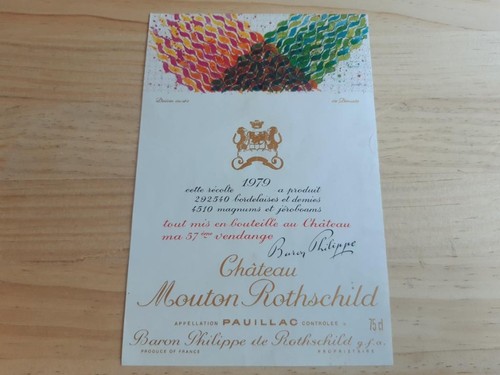 étiquette vin chateau mouton - étiquette,