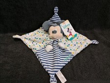 Doudou plat Mickey rayé bleu
