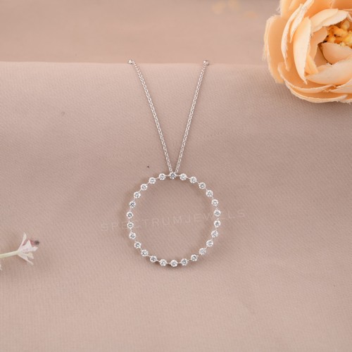 Pendentif rond diamant - pendentif, en