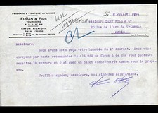 TOURCOING (59) PEIGNAGE & FILATURE DE LAINE "FOUAN & Fils" Lettre en 1931