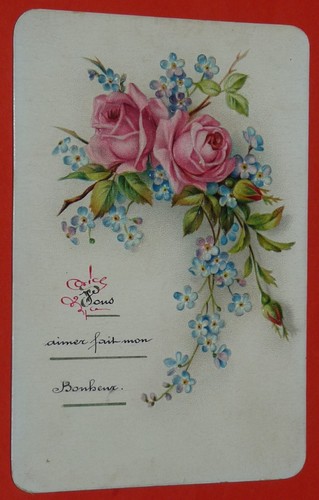 Chromo gaufré 1900 fleurs - gaufré,