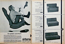 PUBLICITÉ DE PRESSE 1963 CANAPÉ-LIT AIRBORNE LES SOFAKAMA LES CONVERTIBLES