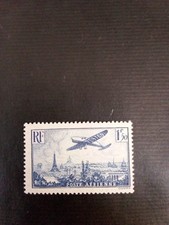Timbre FRANCE neuf -Poste Aérienne - Avion survolant Paris-1936