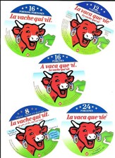 Etiquette de fromages ; 5 VACHE QUI RIT NEUVES 3ème série