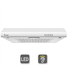 KKT KOLBE Hotte sous-encastrable 60cm blanc Opération bouton poussoir