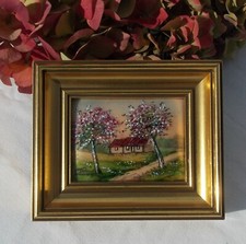 ANCIEN TABLEAU EMAUX DE LIMOGES SIGNE CHRISTIANE POURET