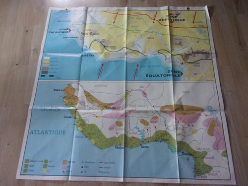 Carte scolaire vintage afrique