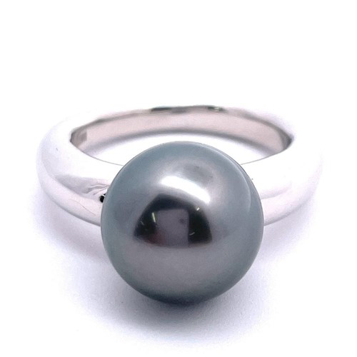 Grand 11mm perle bague - bague, 18k