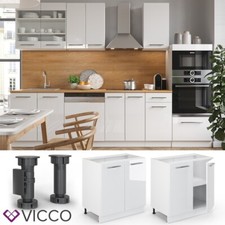 Meuble bas 80 cm Meuble de cuisine Kitchenette Fame-Line blanc VICCO