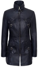Manteau cuir zippé pour - cuir,