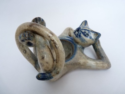 Chat céramique art nouveau - art,