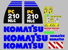 Kit Complet D'Autocollants Komatsu PC 210 NLC Pour Tous Les Modèles Disponibles