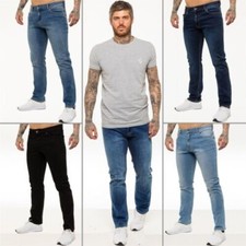 Kruze Hommes Extensible Jambe Droite Jean Standard Travail Pantalons Taille