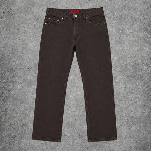 Brown straight cut jeans - straight-cut,