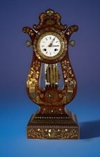 Pendule Lyre Marqueté De