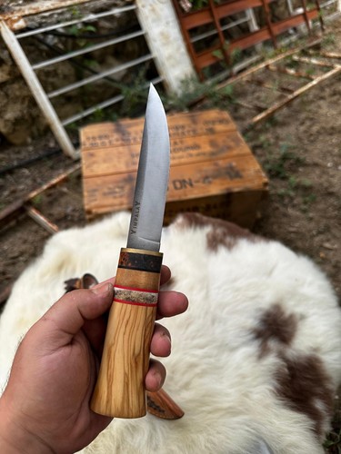 Puukko knife black - walnut, &