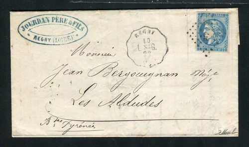 Rare lettre régny pour - de,