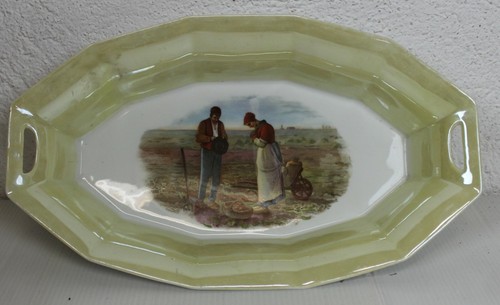Ancien plat effet nacré - nacré,