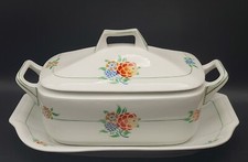 SOUPIERE RECTANGULAIRE ART DECO & SON PLATEAU PORCELAINE VISTA ALEGRE PORTUGAL 