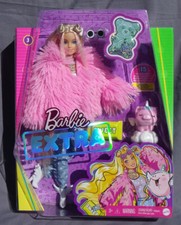 Barbie EXTRA N°3 veste fourrure rose licorne 2020 Mattel GRN27 poupée blonde NEW