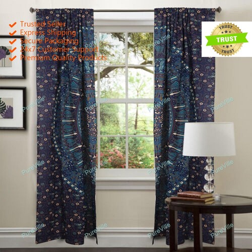 Rideaux porte mandala faits - rideaux, de