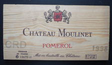 Estampe , façade de caisse vins château MOULINET 1998 ref 58