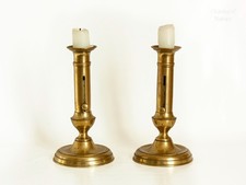 Sliding Brass Candle Stick Holders PAIR of Adjustable French Antique Candlestick