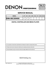 Manuel De Service Pour Denon DN-SC2900
