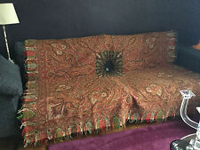 CHALE EN CACHEMIRE ANCIEN BRODE - INDE 2nd Empire - Signé 189 x 189 cm