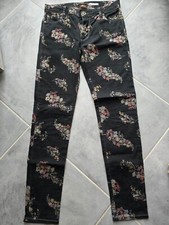 PLEASE Pantalon noir fleuri