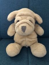 Peluche Doudou Chien Sharpei Beige Nounours Vintage