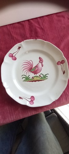 Assiette coq faience de - au,