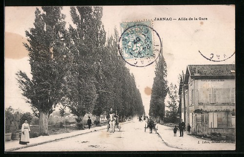 Cpa jarnac allée la gare - cpa, jarnac,